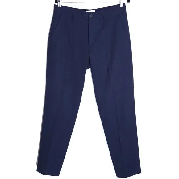 LES DEUX Como Reg Wool Suit Pants Dark Navy Melange Straight Fit Men's 31